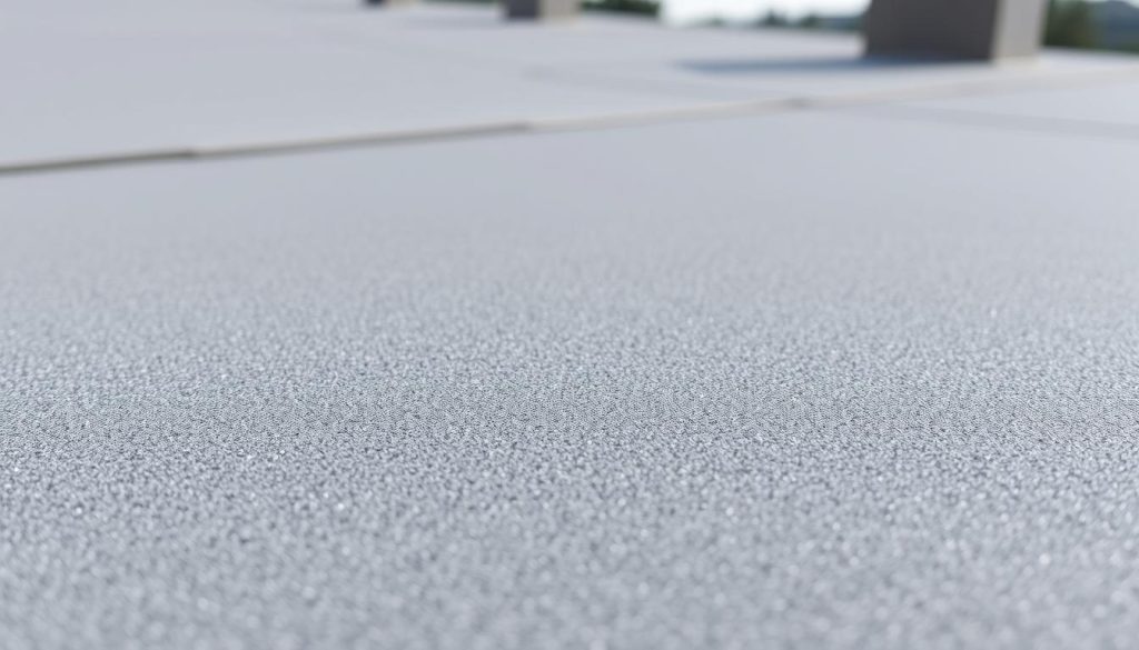 A close-up view of a modern EPDM roofing material, showcasing its durable and weather-resistant surface. The material appears in a neutral gray tone, with a slightly textured finish that captures the light in a way that highlights its resilience. The background is blurred, keeping the focus on the EPDM sheet, which takes up the majority of the frame. The lighting is soft and diffused, creating a calming and professional atmosphere that conveys the quality and reliability of this roofing solution. The image is captured from a slightly elevated angle, providing a clear and detailed perspective on the EPDM material and its characteristics. A close-up view of a modern EPDM roofing material, showcasing its durable and weather-resistant surface. The material appears in a neutral gray tone, with a slightly textured finish that captures the light in a way that highlights its resilience. The background is blurred, keeping the focus on the EPDM sheet, which takes up the majority of the frame. The lighting is soft and diffused, creating a calming and professional atmosphere that conveys the quality and reliability of this roofing solution. The image is captured from a slightly elevated angle, providing a clear and detailed perspective on the EPDM material and its characteristics.