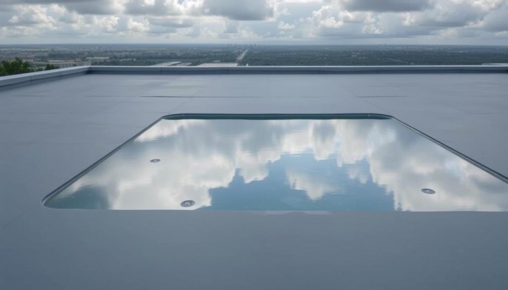 Water op plat dak EPDM